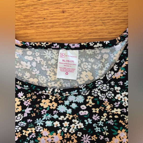 No Boundaries Dress Women’s Juniors XL (15-17) Floral Print Above Knee Ruched - Picture 2 of 5